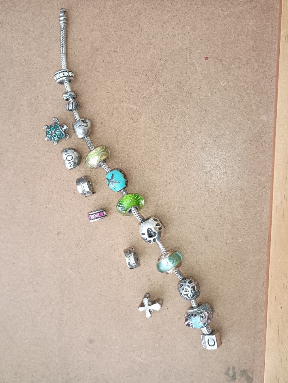 Pandora Silver Charm Bracelet With Charms